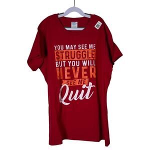 NWT Women's Motivational T-Shirt Short Sleeve Red Workout School Power Large